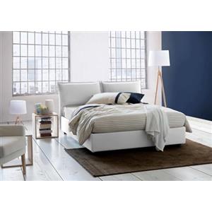 Talamo Italia - Letto alla francese Agnese, Letto contenitore in tessuto, Apertura frontale, Adatto per materasso Cm 140x190, 100% Made in Italy, Blu