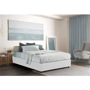 Talamo Italia - Letto matrimoniale Maria, Letto contenitore con rivestimento in tessuto, 100% Made in Italy, Apertura frontale, adatto per materasso Cm 160x200, Beige