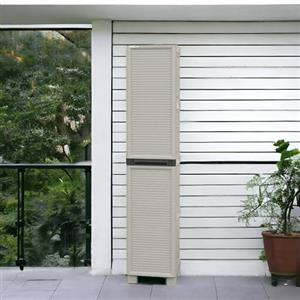 Dmora - Armadio da esterno Liegi, Mobile outdoor, Armadio per lavanderia multiuso, 100% Made in Italy, Grigio chiaro, 35x39h172 cm