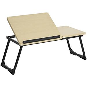 MEUBLE COSY Mamie Beech BK Scrivania Pieghevole da Tavolo per Laptop, Metallo, Faggio, 65x30x27,5cm
