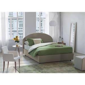 Talamo Italia - Letto matrimoniale Consuelo, Letto contenitore con rivestimento in tessuto, 100% Made in Italy, Apertura frontale, adatto per materasso Cm 160x190, Tortora