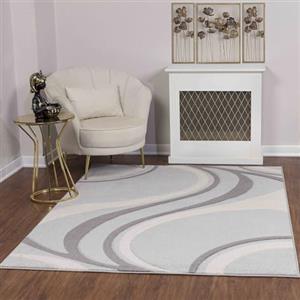 Livabliss Toulouse Tappeto Salotto Moderno Astratto Tappeto Soggiorno, Camera da Letto, Pranzo Moderni Tappeti Effetto Marmo, Morbido e Pelo Corto, Ampio 160x213 cm, Grigio e Beige Chiaro