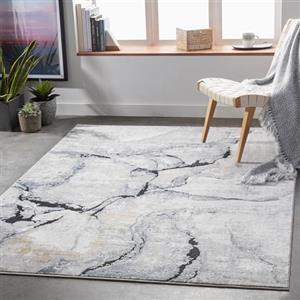 Livabliss Berlin Tappeto Salotto Moderno Astratto Tappeto Soggiorno, Camera da Letto, Pranzo Moderni Tappeti Effetto Marmo, Morbido e Pelo Corto, Ampio 160x220 cm, Grigio, Blu e Avorio