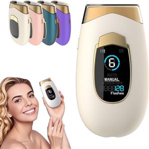 Pazvoza Lumina Lumisilk Luce Pulsata Epilatore IPL 2 in 1, Lumina Lumisilk 6 Livelli di Intensità, Rimozione Peli Indolore per Viso, Corpo, Bikini, Touch Screen LCD, per Donna e Uomo (Bianco)