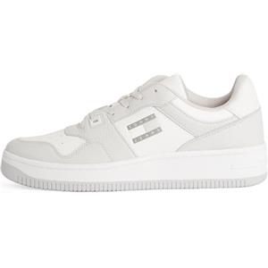 Tommy Jeans Uomo Sneakers con Suola Preformata Retro Basket Tumble Profilo Basso, Bianco (Ecru), 42