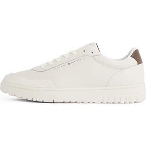 Tommy Hilfiger Uomo Sneakers Court Basket Core Eleganti, Bianco (Alabaster), 44 EU