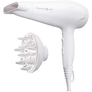 Remington Asciugacapelli 2200W - Anello in ceramica Ionic Care per una ottima distribuzione del calore - 3 livelli di riscaldamento, 2 livelli di ventola separati + raffreddamento, 2 accessori, D3199