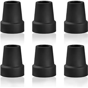 Mewtush 6 PCS Puntali in Gomma Antiscivolo per Stampelle e Bastoni, Gommini Stampelle Antiscivolo, Compatibili con Tubi da 18mm, 19mm e 20mm, Stabilità e Sicurezza per Utenti di Ogni Età