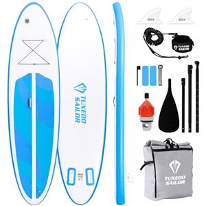 Tuxedo Sailor Tavola gonfiabile Stand Up Paddle Board gonfiabile SUP pieghevole per tutti i livelli di abilità, con paddle board, pagaie, pinne, zaino