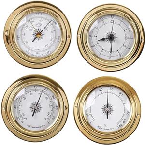 LOVIVER 4X Barometri Orologio Misuratore Termometro Igrometro Strumento Meteo Dia 98mm Set Stazioni Meteo per Barca Yacht Fienile