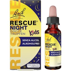 SCHWABE PHARMA Rescue Night Kids Gocce 10ml - Preparazione alimentare senza alcol con Fiori di Bach per il rilassamento notturno dei bambini