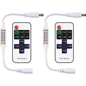 Aroidful 2 Pezzi Mini Controllore LED 12V DC Telecomandi Wireless RF a 11 Tasti RF Dimmer Controllo Wireless Controller per Strisce Led SMD 3528 5050 Monocolore