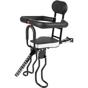 Qussse Seggiolino anteriore per bicicletta fino a 40 kg, con pedali, sedile anteriore per bici da città, biciclette elettriche