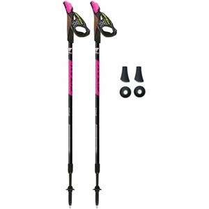 FIZAN Swift - Bastoncini da trekking in alluminio, ultraleggeri, regolabili, colore antracite fluorescente, colore: rosa
