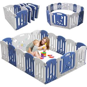 Kidsgigglz Box pieghevole per bambini, Recinto Bambini Box per Bambini pieghevole, Recinto per Bambini Forma Regolabile Box neonato con Pannello di Gioco Centro Attività Indoor per Bambini,14 Pannelli