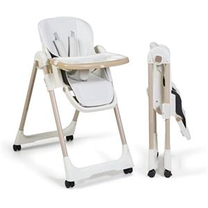 Ms - Seggiolone evolutivo Tasty per neonati - 7 altezze e 3 posizioni di reclinazione - Vassoio rimovibile e poggiapiedi regolabile - Portatile, pieghevole, fino a 3 anni