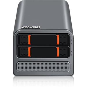 MNBOXCONET Mini PC Nas Quad-Core N100 2 Bay,3-in-1 Micro PC Computer DDR5 16GB RAM 256GB NVMe SSD, SPK/MIC, Dual 2.5GbE i226V LAN Soft Router, Hot Swapping HTPC Network Security