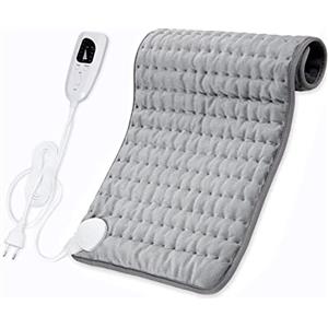 Cuplu 76 * 40 cm Cuscino Termico Elettrico Extra Grande- Termoforo Elettrico per Lavabile-Auto Spegnimento-Termoforo Rapido per Alleviare il Dolore Muscolare Lombare,Addome, Collo, Spalla（Grigio）