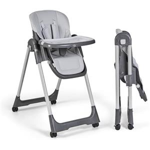 Ms - Seggiolone evolutivo Tasty per neonati - 7 altezze e 3 posizioni di reclinazione - Vassoio rimovibile e poggiapiedi regolabile - Portatile, pieghevole, fino a 3 anni