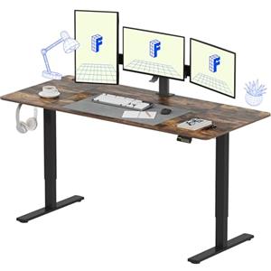 FLEXISPOT 180 * 80cm Scrivania Regolabile in Altezza Con Ganci Standing Desk Scrivania Elettrica Scrivania Motorizzata(Marrone)