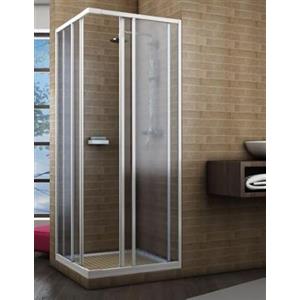 Da Valeria Box doccia angolare H.183cm in Polystyrene satinato antiurto - regolabile L.(68/80 x 68/80) cm
