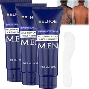 HOUXIANDOU Crema Depilatoria Viso E Corpo, Uomo, Efficace E Indolore, Petto, Schiena, Braccia, Gambe E Ascelle (3 Bottiglie)
