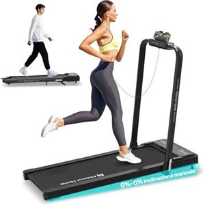 Mobvoi Home Tapis Roulant Ultra 3 in 1 con Inclinazione del 6% per casa e ufficio 2.5HP Supporto per Tapis Roulant per Tazza Telefono Laptop Ampia Area di Corsa Display a LED 12km/h 120kg