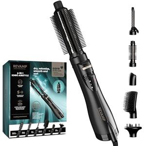 Revamp Spazzola ad Aria Progloss Airstyle 6-in-1, Phon Capelli, Spazzola Rotante, Spazzola Capelli, Arriccicapelli e Diffusore, Accessori Intercambiabili, Getto Ionico, Regolabili Calore e Velocità