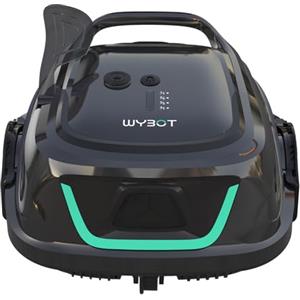 WYBOT Aspiratore per Piscina Senza Fili, 120 Minuti Autonomia, Ricarica Rapida 2.5 Ore, Sistema Doppio Filtro, per Piscine Piane, Grigio con Accenti Arancioni,Verde Scuro