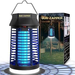 Lukasa Lampada Antizanzare Elettrica, 4200V Lampada Antizanzare da Esterno con Led Luce, IPX4 Impermeabile Ammazza Lampada Zanzare Elettrico, Antizanzare Elettrico per Esterno Interni