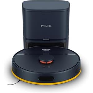Philips HomeRun serie 2000: 2-in-1 Robot aspirapolvere e lavapavimenti con 2700Pa di aspirazione & 130min autonomia, navigazione laser, stazione auto-svuotamento, controllo app, Blu Notte (XU2100/10)