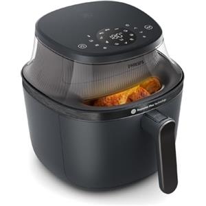 Philips Airfryer Serie 3000 6.2L, Finestra di Cottura, Friggitrice ad aria 16-in-1, Tecnologia RapidAir Plus, Rimozione Grassi, App Ricette HomeID, Facile da Pulire (NA340/00)