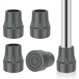 Chingcoo 4 Pezzi Puntali in Gomma Antiscivolo19mm, Punta di Ricambio Antiscivolo, Mobility Gommini per Stampelle, per Stampelle, Deambulatori, Sedie da Doccia e Bastoni da Passeggio