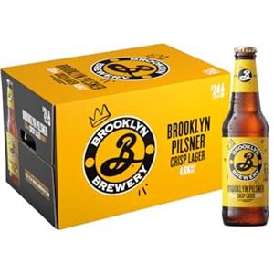 Brooklyn Brewery Brooklyn Pilsner, Cassa con 24 Bottiglie da 33cl, Birra Pilsner con note maltate fresche e luppolate erbacee, Gusto Croccante ed Equilibrato, Gradazione Alcolica 4.6% Vol.