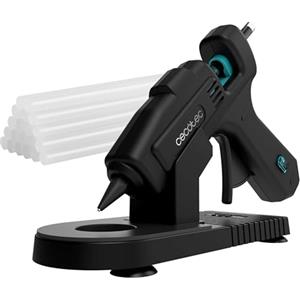 Cecotec Pistola Silicone Caldo con Base Protettiva Perfect Fix 100 Pro. 100W, Riscaldamento Ultrarrapido, Include 80 Bastoncini di 11mm di Diametro di Colla Trasparente, Fino a 180ºC