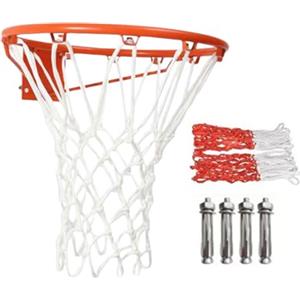 Generico Sostituzione Del Cerchione Da Basket, Cerchio Sostitutivo Del Canestro Da Basket, Cerchio In Metallo Rinforzato Resistente Alle Intemperie Con Rete, Porta Da Basket Montata Su Porta A Muro Per Interni