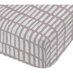 Catherine Lansfield Larsson Geo Plum Lenzuolo con angoli e federa bianca 90x200+50x80