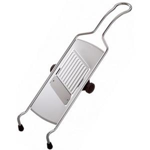 RÖSLE Rosle 95028 Mandolina con Impugnatura a Filo, Grattugia per Verdure Come Cetrioli, Carote, Funghi, con Piedini in Silicone, Acciaio Inox 18/10, 40 cm