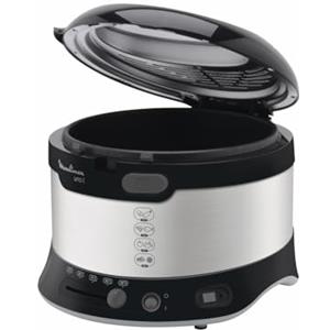 Moulinex AF179D UNO L Friggitrice Familiare Tradizionale, 1,2 kg di Capacità per gli Alimenti, Corpo in Acciaio Inox, Design Moderno e Dimensioni Compatte, con Termostato da 150 a 190 Gradi