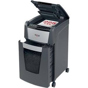 REXEL Optimum Auto Feed+ 225M, Distruggidocumenti Automatico, 225-248 Fogli (80-70 gr/mq), Taglio Micro, Livello di Sicurezza P-5, per Piccoli Uffici, Capacità 60 Litri, con Ruote, 2020225MEU