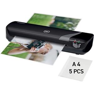 GBC Inspire+ Plastificatrice A4 con Tempo di Riscaldamento di 4 Minuti e Leva di Rilascio Anti-Inceppamento, Include una Confezione da 5 Pouch - Nero (4402075EU)