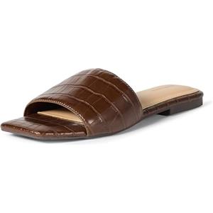 Amazon Essentials Sandali Slide Donna, Coccodrillo Marrone, 38 EU
