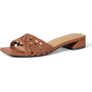 Amazon Essentials Mini Heel Mule Sandals Donna, Tessuto Di Canna Marrone Chiaro, 37 EU