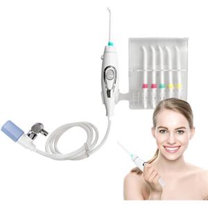 Luieonm Idropulsore per rubinetto, irrigatore orale a 6 ugelli, non elettrico, per la sicurezza 'igiene orale, pulizia dei denti regolabile a lunga durata
