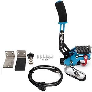 Bruce & Shark Freno a mano USB 64 bit per giochi di corse Supporto per volante G27 / G29 G920 PC blu(Solo per PC, non per XBOX e PS4 / PS5)