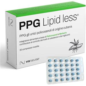 Visnaturae PPG Lipid Less, Integratore per il Colesterolo con Policosanoli e Berberis, Senza Riso Rosso Fermentato, Supporto Naturale per il Metabolismo dei Lipidi, 30/60/90 Compresse (30)