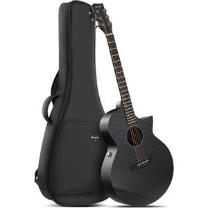 Enya X3 PRO Chitarra Set - 4/4 Chitarre Elettroacustiche in Fibra di Carbonio Nera per Bambini Adulti Principianti Suonare e Cantare Chitarra Viaggio Black Friday Cyber Monday Christmas Gifts