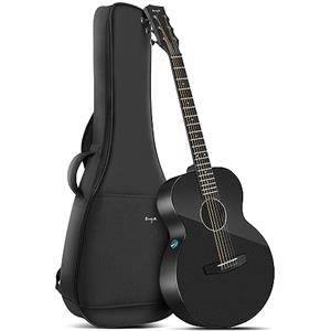 Enya X3 PRO Mini Chitarra - 3/4 Chitarre Elettroacustiche in Fibra di Carbonio Nera per Bambini Adulti Principianti Suonare e Cantare Electric Acoustic Guitar da Viaggio Regalo del Festival