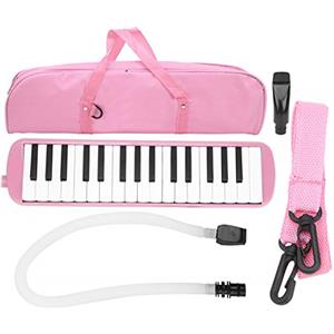 RiToEasysports 32 tasti di pianoforte Tubo Melodica Pianica Tubo flessibile lungo Melodica con borsa per il trasporto del cannello per bocchino(Rosa) strumento a fiato Strumenti Da Gioco
