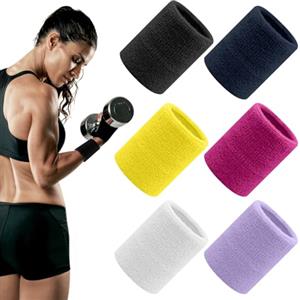 LYNJOVU 6 Pezzi Polsino Sportivo, Polsino Lungi, Polsinera Sudore Assorbente Elastico Traspirante per Corsa, Pallacanestro, Ginnastica, Pallavolo - Unisex Adulto, Colore Vari, Taglia L